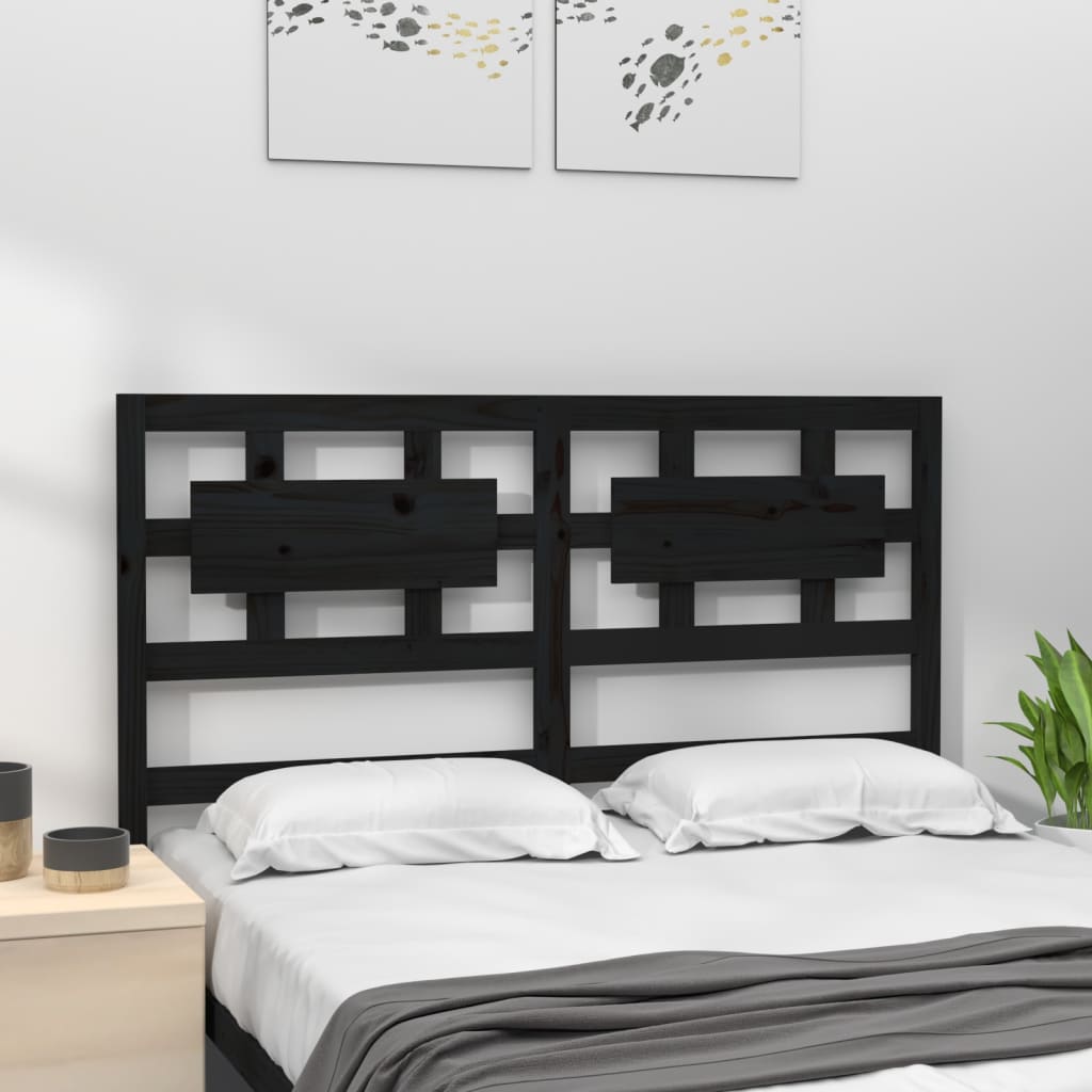 vidaXL Uzglavlje za krevet crno 155,5 x 4 x 100 cm od masivne borovine