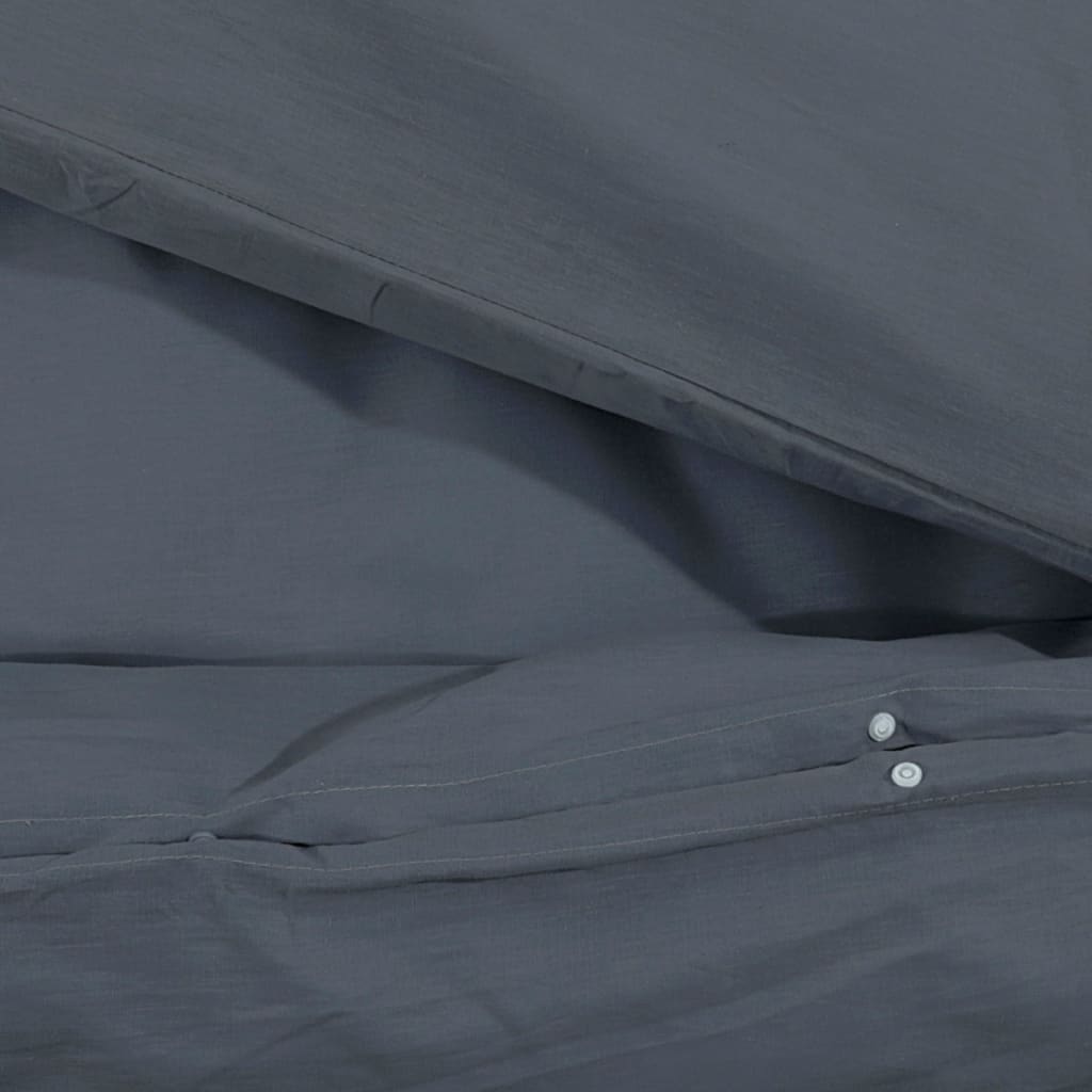 vidaXL Set posteljine za poplun antracit 135 x 200 cm pamučni