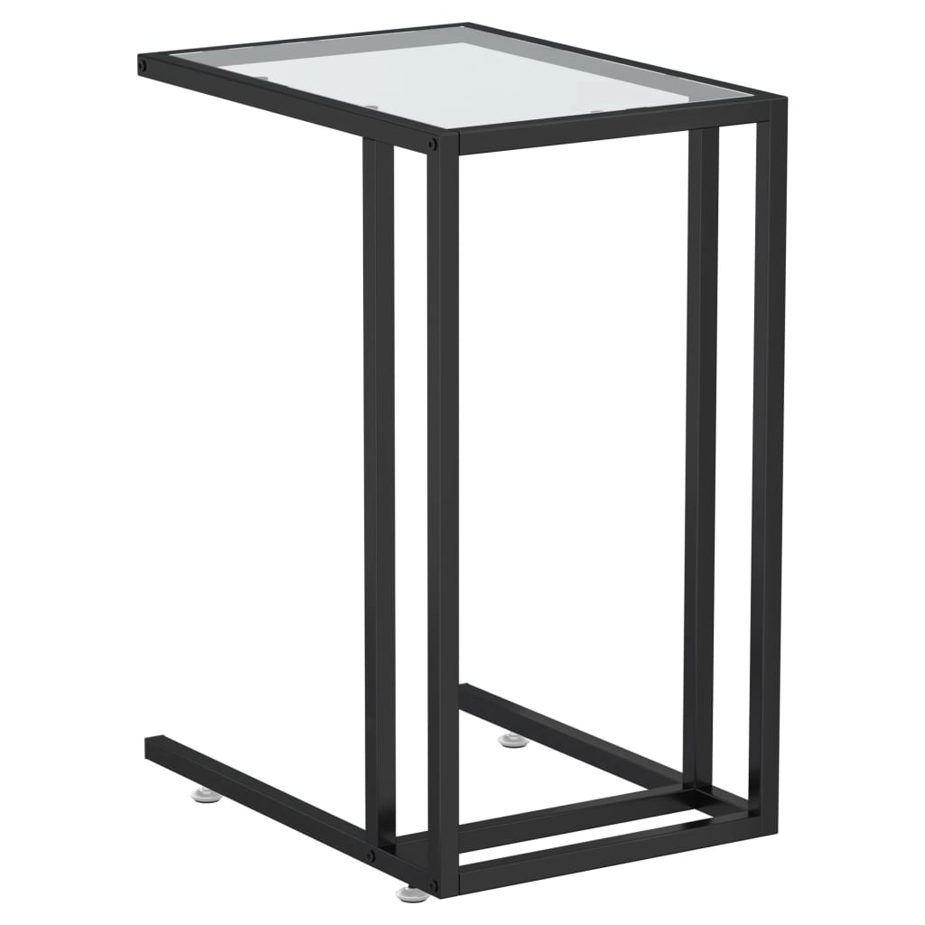 vidaXL Bočni stolić za računalo prozirni 50x35x65 cm kaljeno staklo