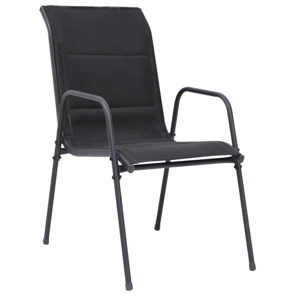 vidaXL Složive vrtne stolice 4 kom od čelika i tekstilena crne