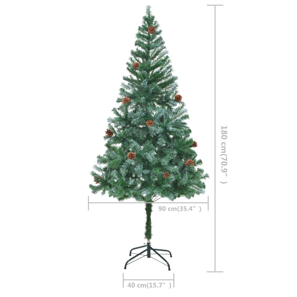 vidaXL Umjetno božićno drvce sa šiškama 180 cm
