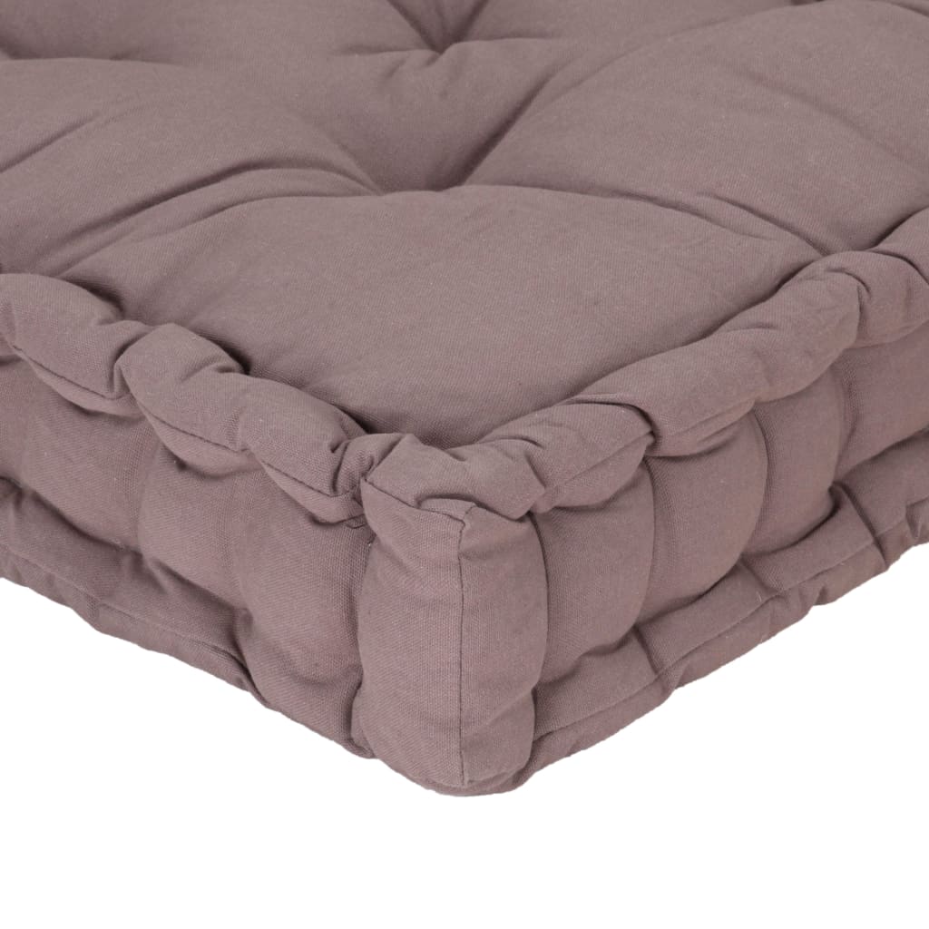 vidaXL Paletni podni jastuci 2 kom pamučni smeđe-sivi