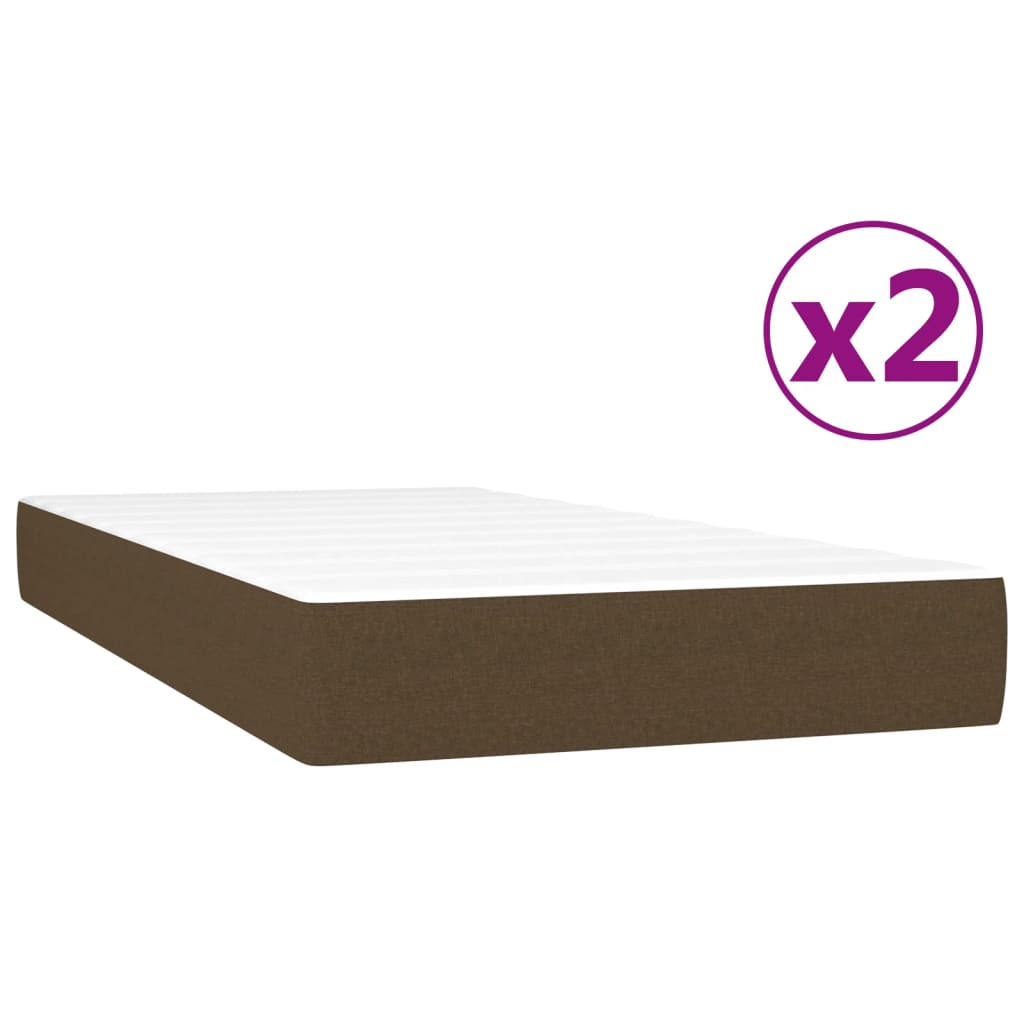 vidaXL Krevet s oprugama i madracem tamnosmeđi 200x200 cm od tkanine