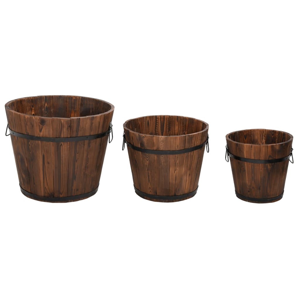 vidaXL 3-dijelni set drvenih kanti za sadnju od masivne jelovine