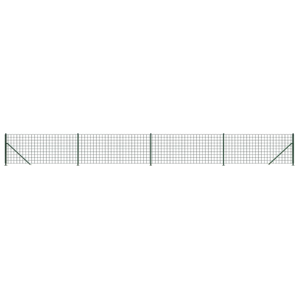 vidaXL Ograda od žičane mreže s prirubnicom zelena 0,8 x 10 m