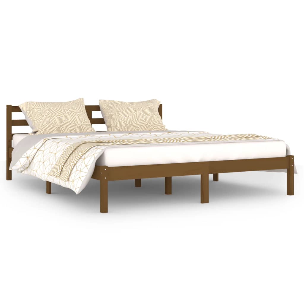 vidaXL Okvir za krevet od masivne borovine 160x200 cm smeđa boja meda
