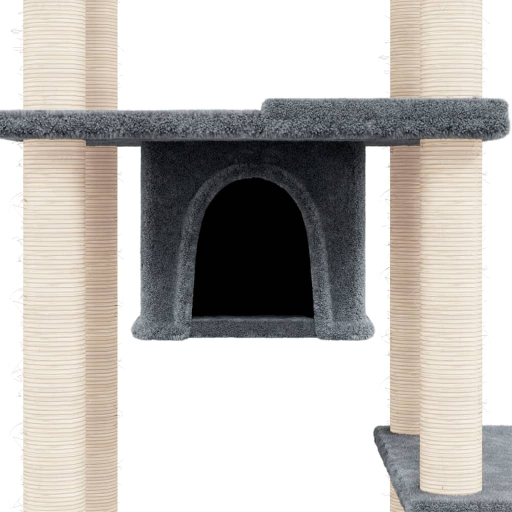 vidaXL Penjalica za mačke sa stupovima za grebanje tamnosiva 176 cm