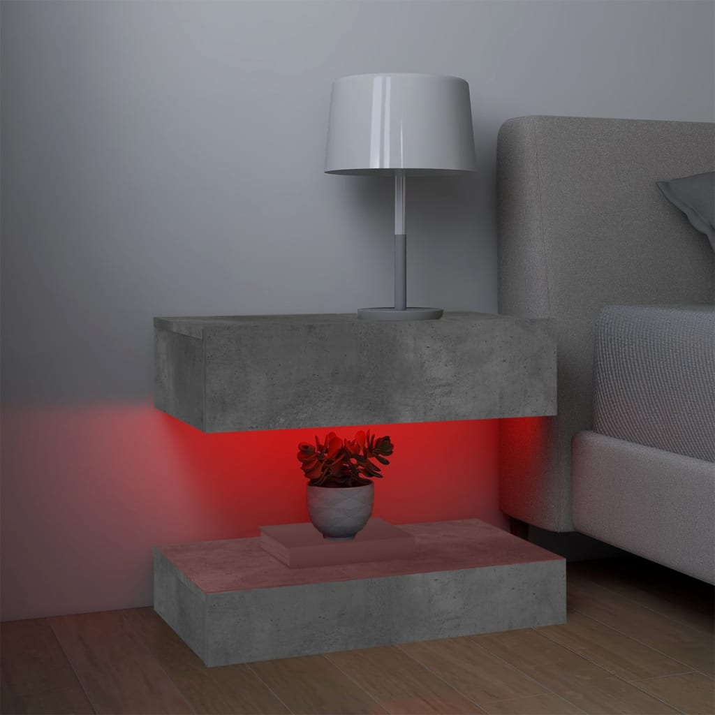 vidaXL TV ormarići s LED svjetlima 2 kom siva boja betona 60 x 35 cm