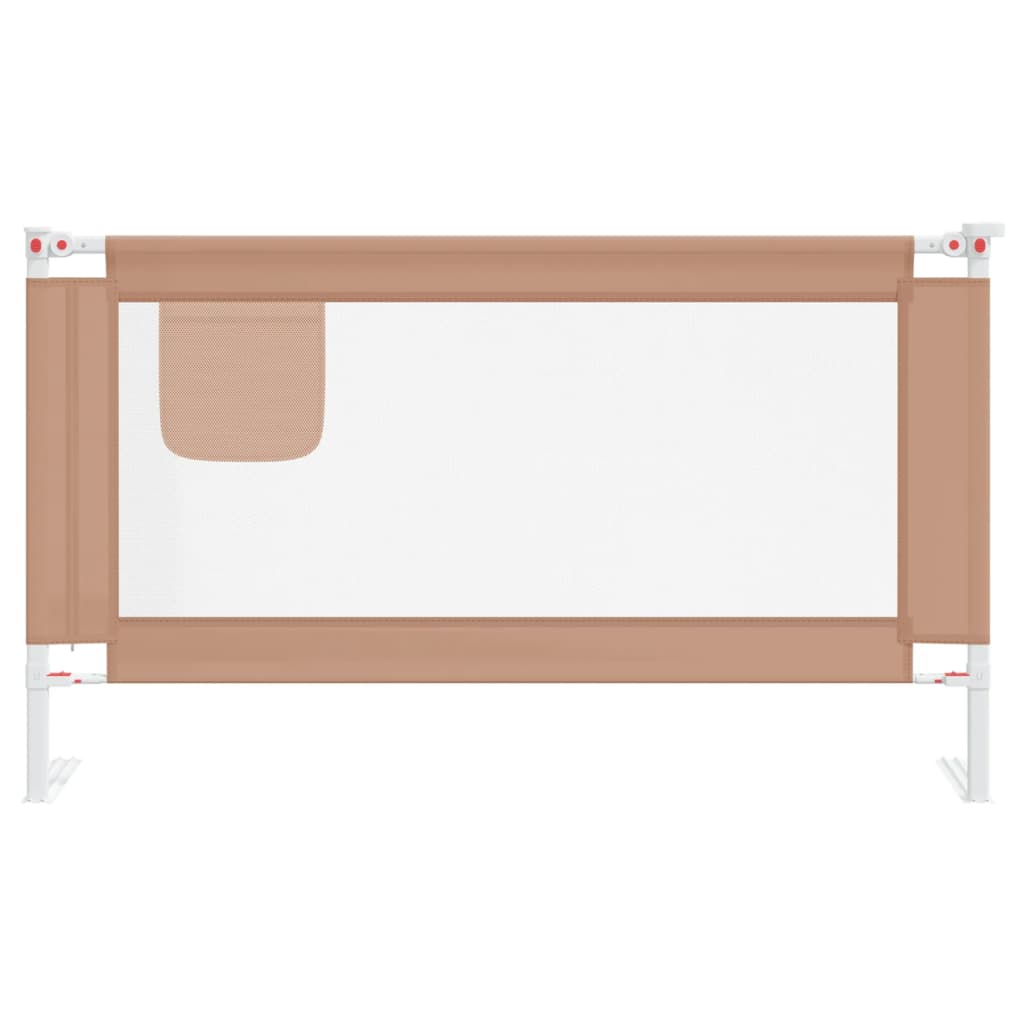 vidaXL Sigurnosna ograda za dječji krevet smeđe-siva 140x25 cm tkanina