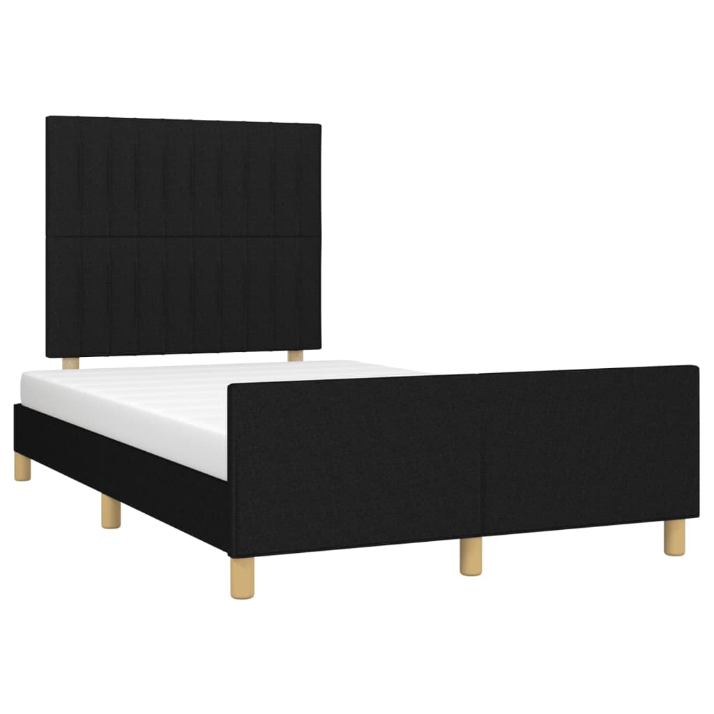vidaXL Okvir za krevet s uzglavljem crni 120 x 200 cm od tkanine