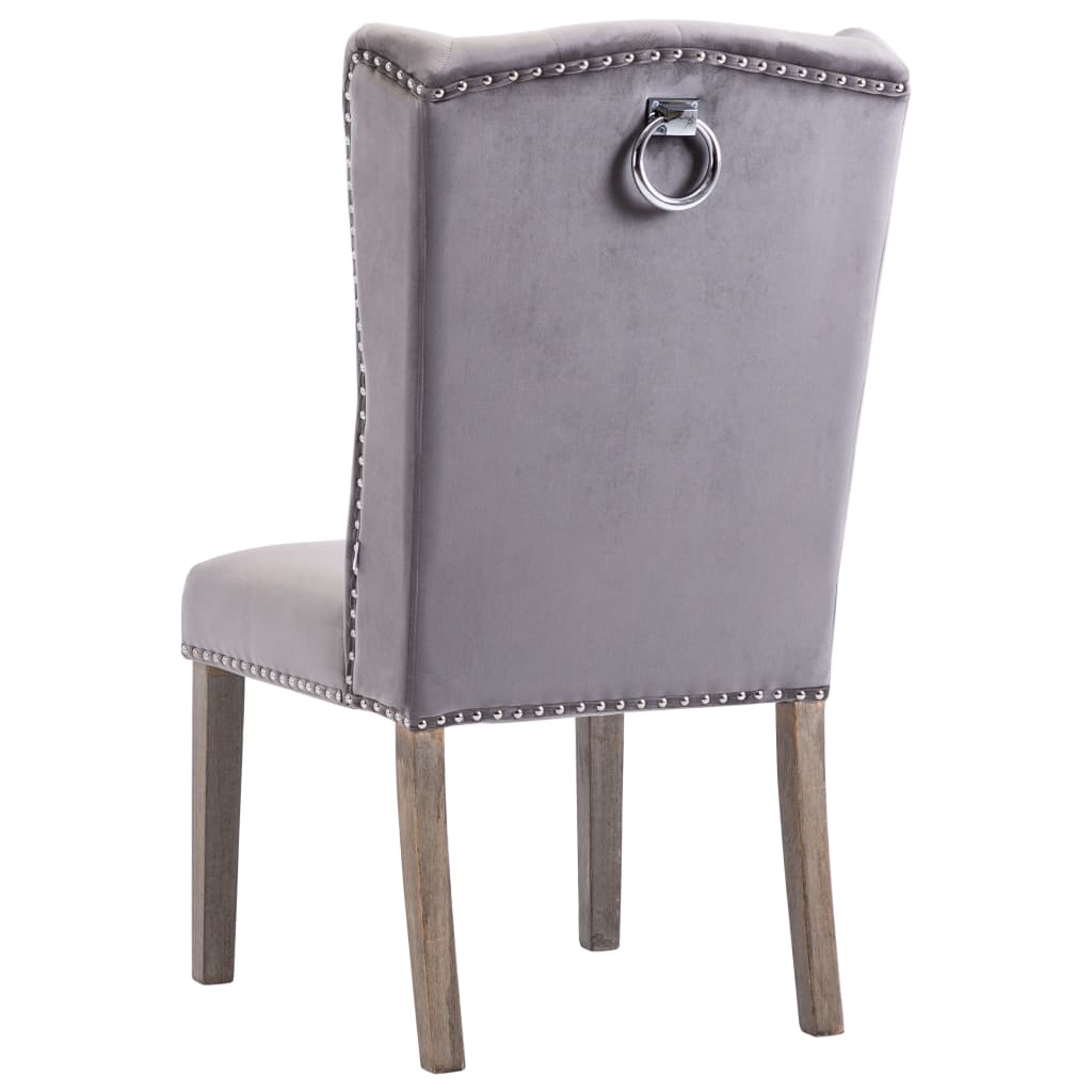 vidaXL Blagovaonska stolica siva baršunasta
