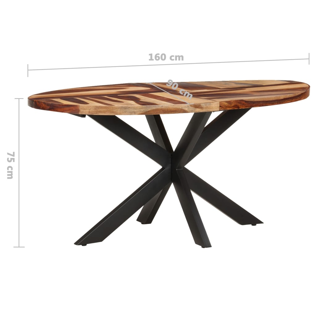 vidaXL Blagovaonski stol 160x90x75cm masivno bagremovo drvo i šišam
