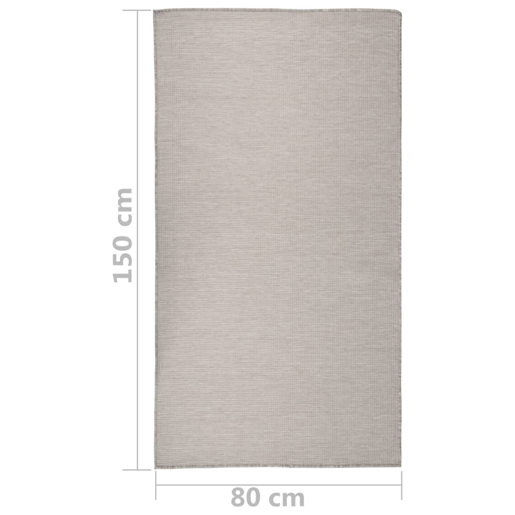 vidaXL Vanjski tepih ravnog tkanja 80 x 150 cm sivo-smeđi