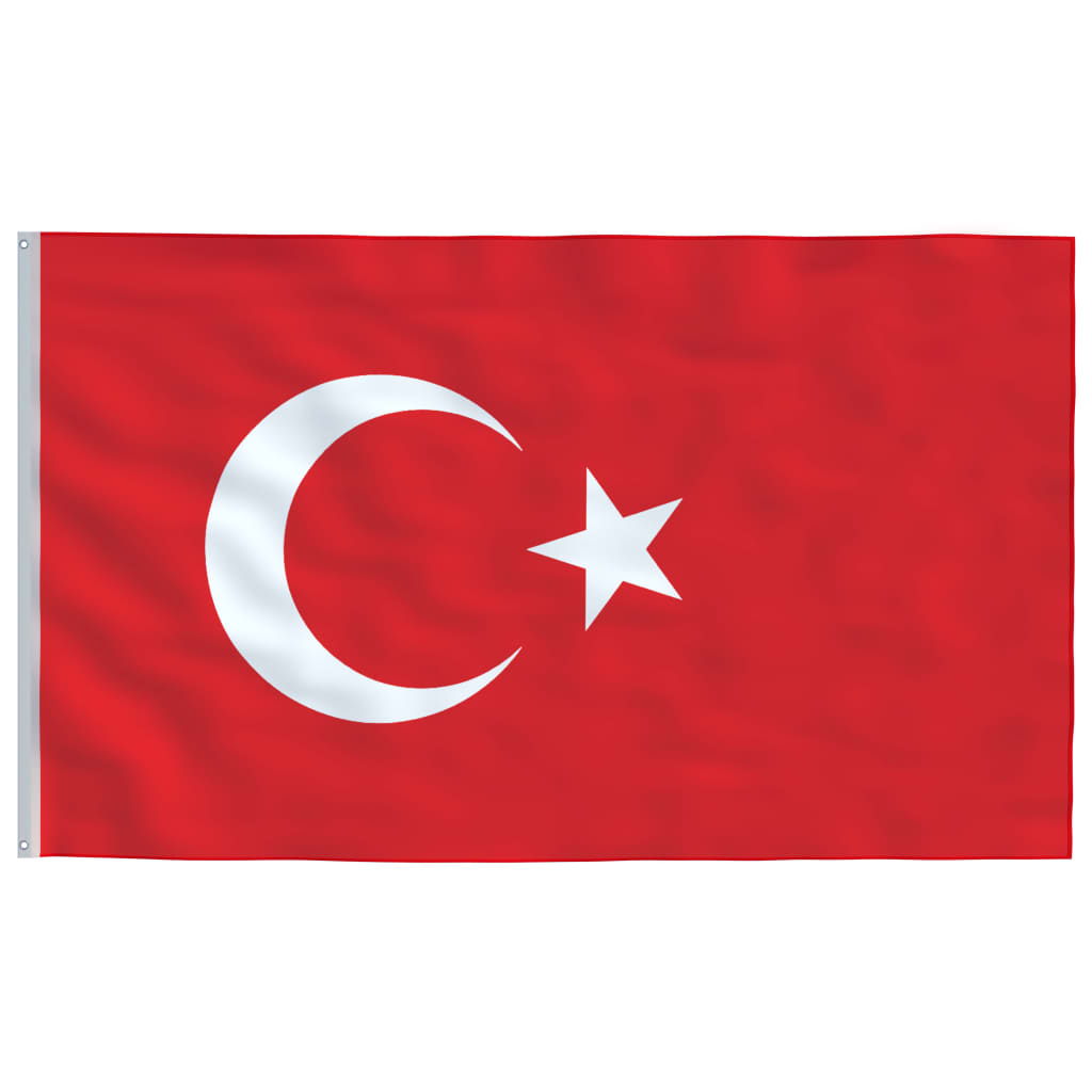 vidaXL Turska zastava s aluminijskim stupom 6,2 m