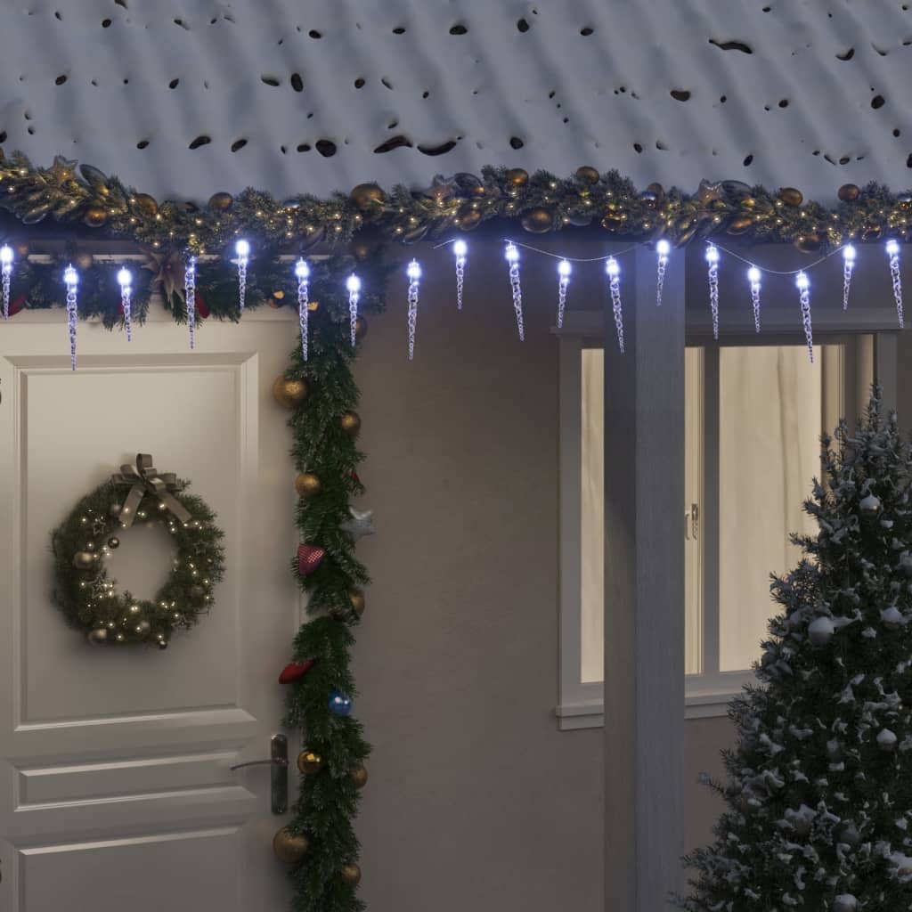 vidaXL Božićna svjetla sige 40 kom hladna bijela akrilna s daljinskim