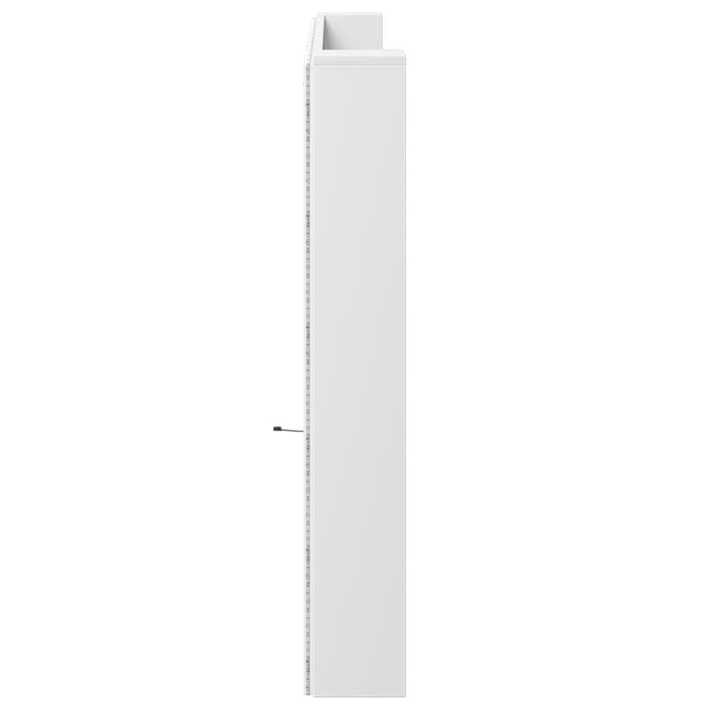 vidaXL Ormarić za uzglavlje s LED svjetlima bijeli 220x16,5x103,5 cm