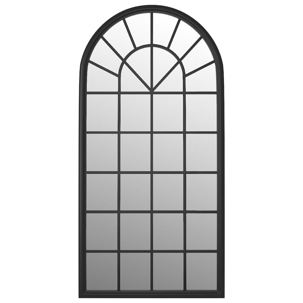 vidaXL Vrtno ogledalo crno 90 x 45 cm željezno za vanjsku upotrebu