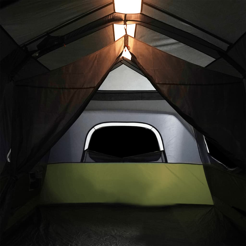 vidaXL Obiteljski šator LED za 9 osoba svjetlozeleni brzo otpuštanje