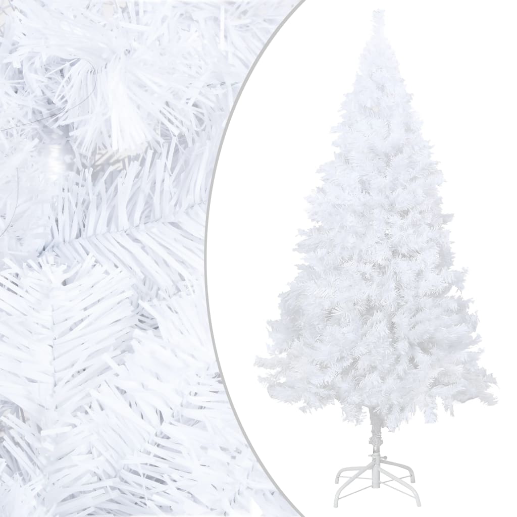 vidaXL Umjetno osvijetljeno božićno drvce gustih grana bijelo 150 cm