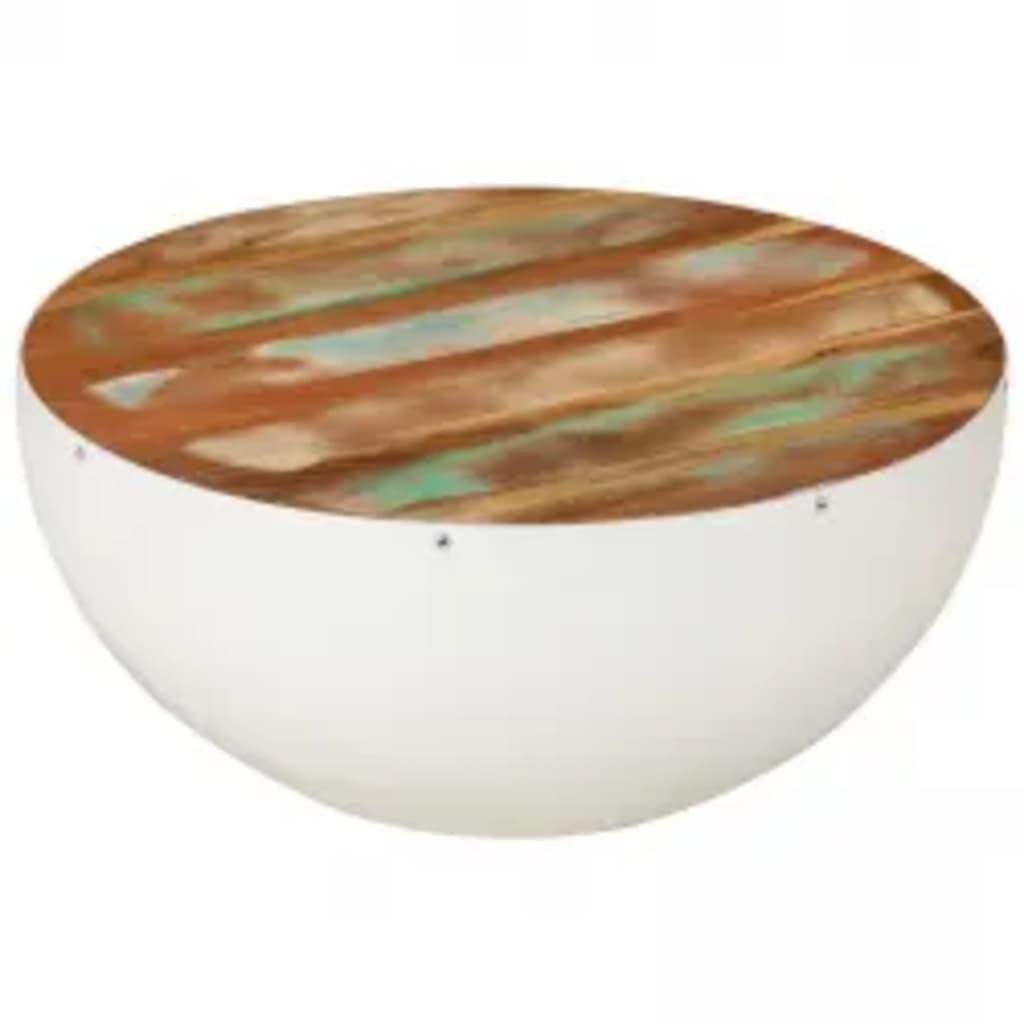 vidaXL Stolić za kavu u obliku zdjele od obnovljenog drva 60x60x30 cm