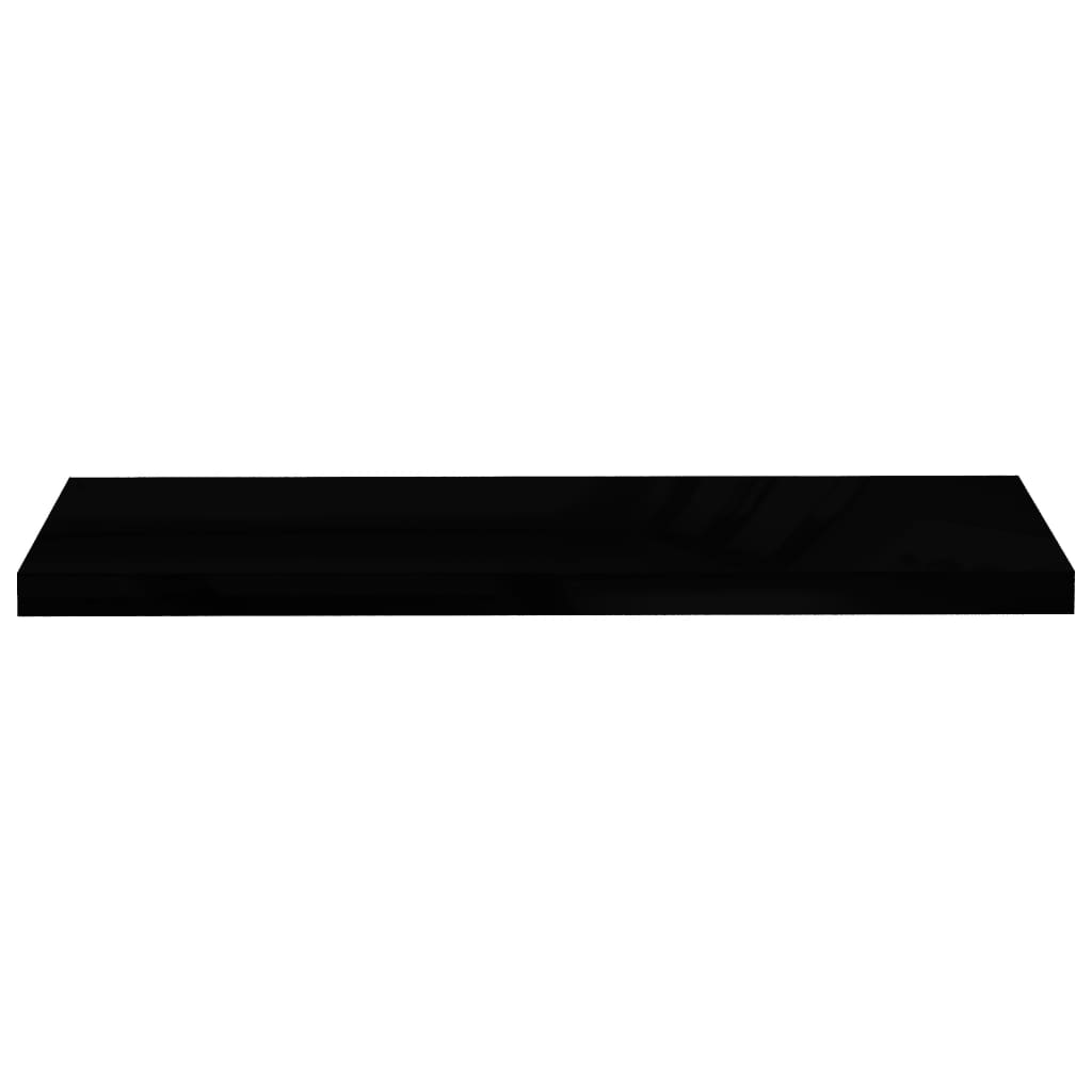 vidaXL Plutajuća zidna polica visoki sjaj crna 90 x 23,5 x 3,8 cm MDF