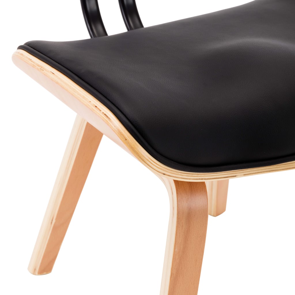 vidaXL Blagovaonske stolice 6 kom savijeno drvo i umjetna koža crne