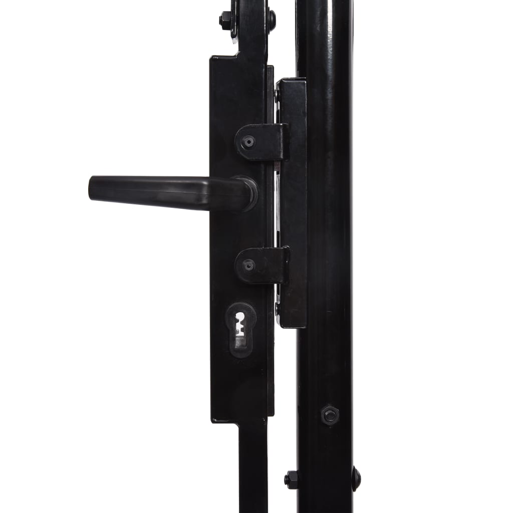vidaXL Jednostruka vrata za ogradu sa šiljcima na vrhu 1 x 2 m crna
