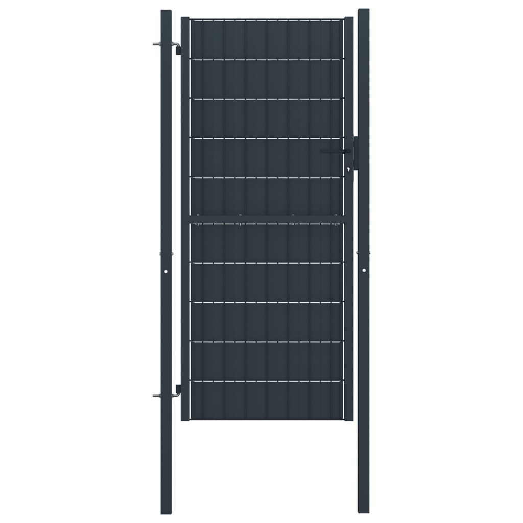vidaXL Vrata za ogradu od PVC-a i čelika 100 x 124 cm antracit