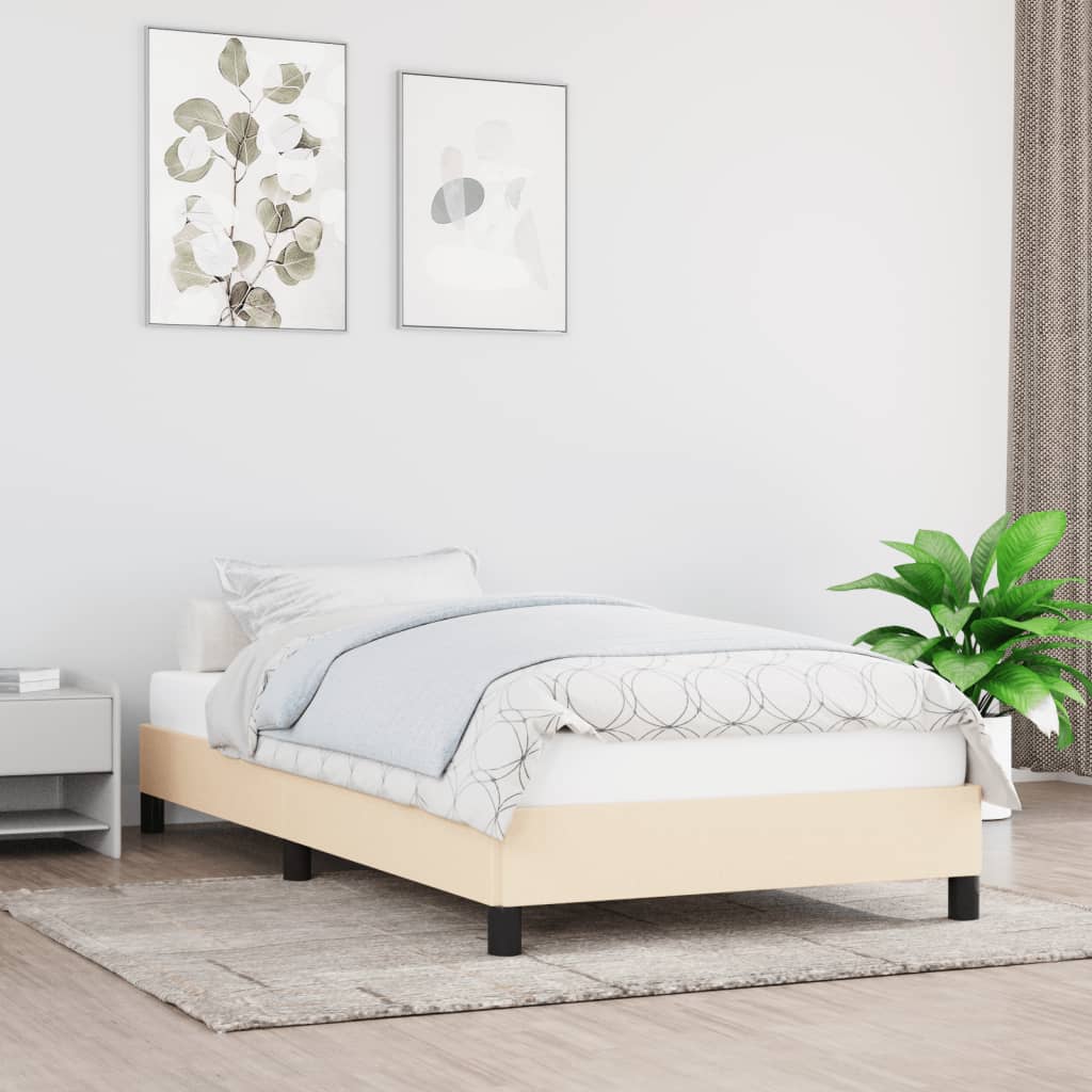vidaXL Okvir za krevet krem 90x200 cm od tkanine