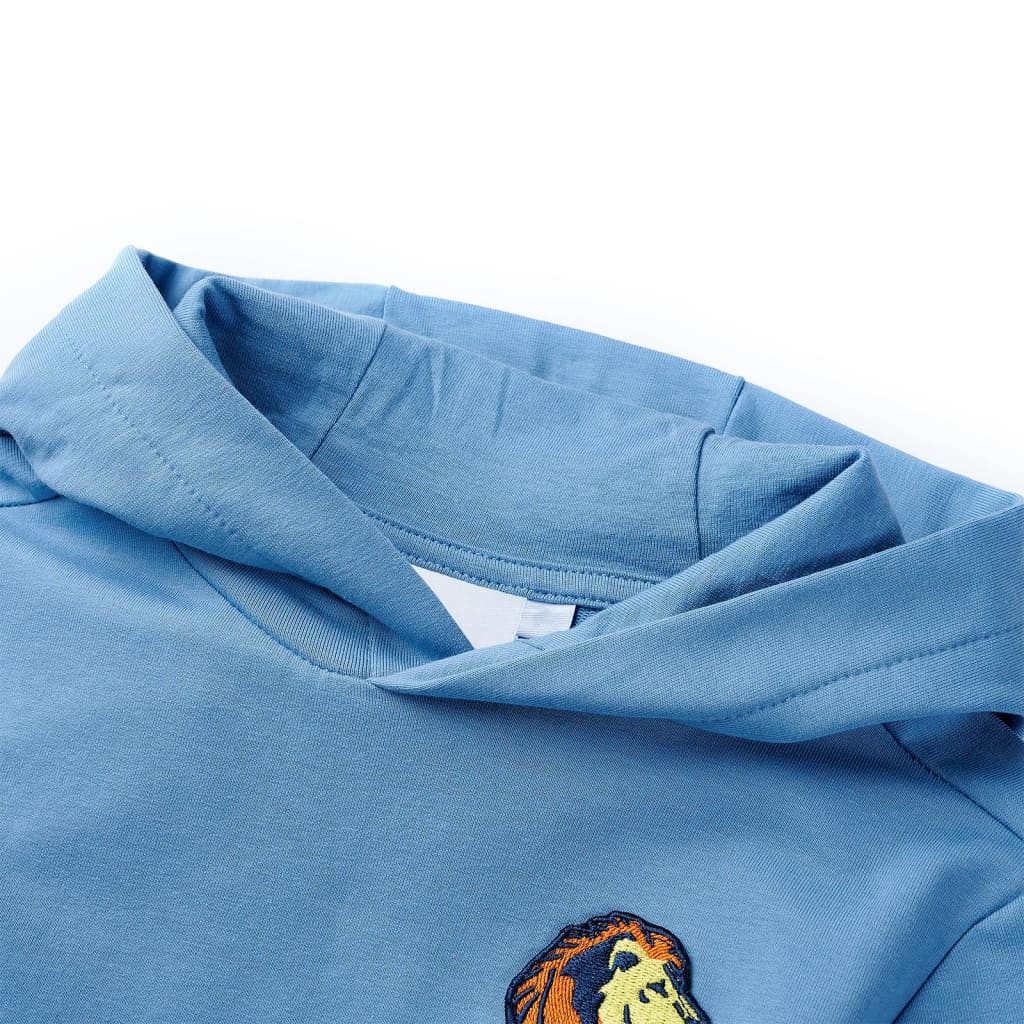 Dječja topla majica s kapuljačom plava i svjetložuta 92