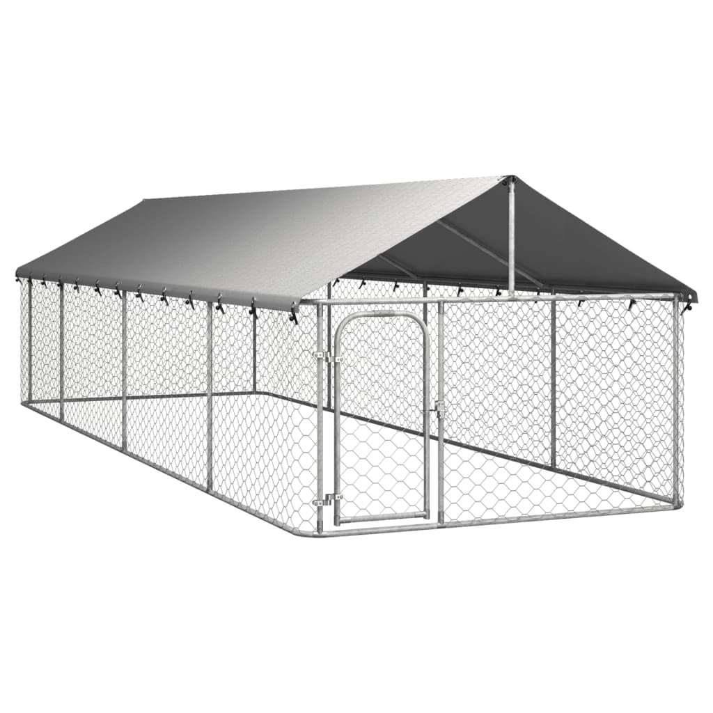vidaXL Vanjski kavez za pse s krovom 600 x 200 x 150 cm