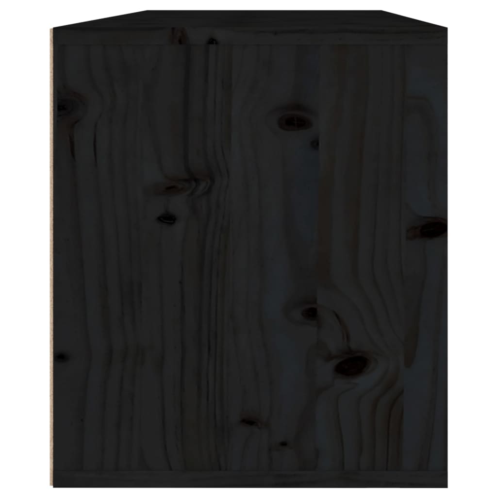vidaXL Zidni ormarići 2 kom crni 45 x 30 x 35 cm od masivne borovine