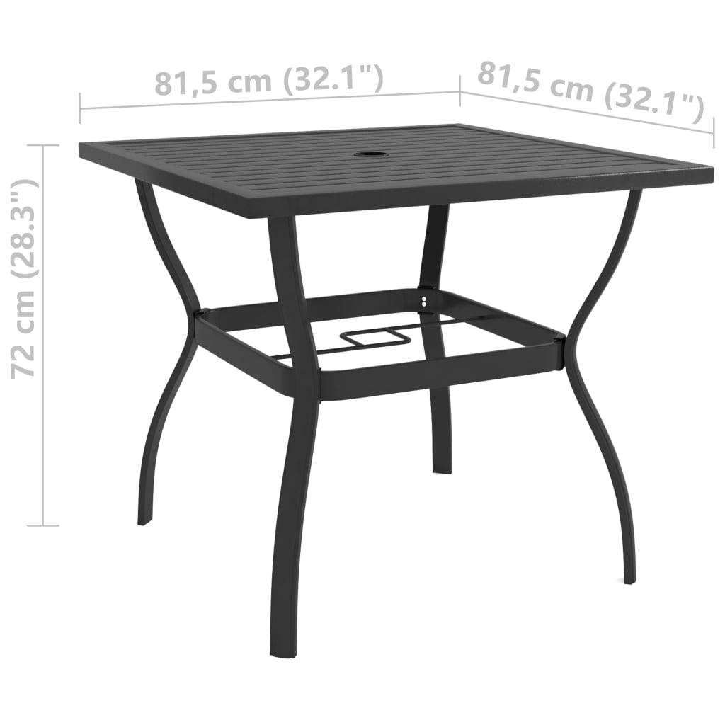 vidaXL Vrtni stol antracit 81,5 x 81,5 x 72 cm čelični