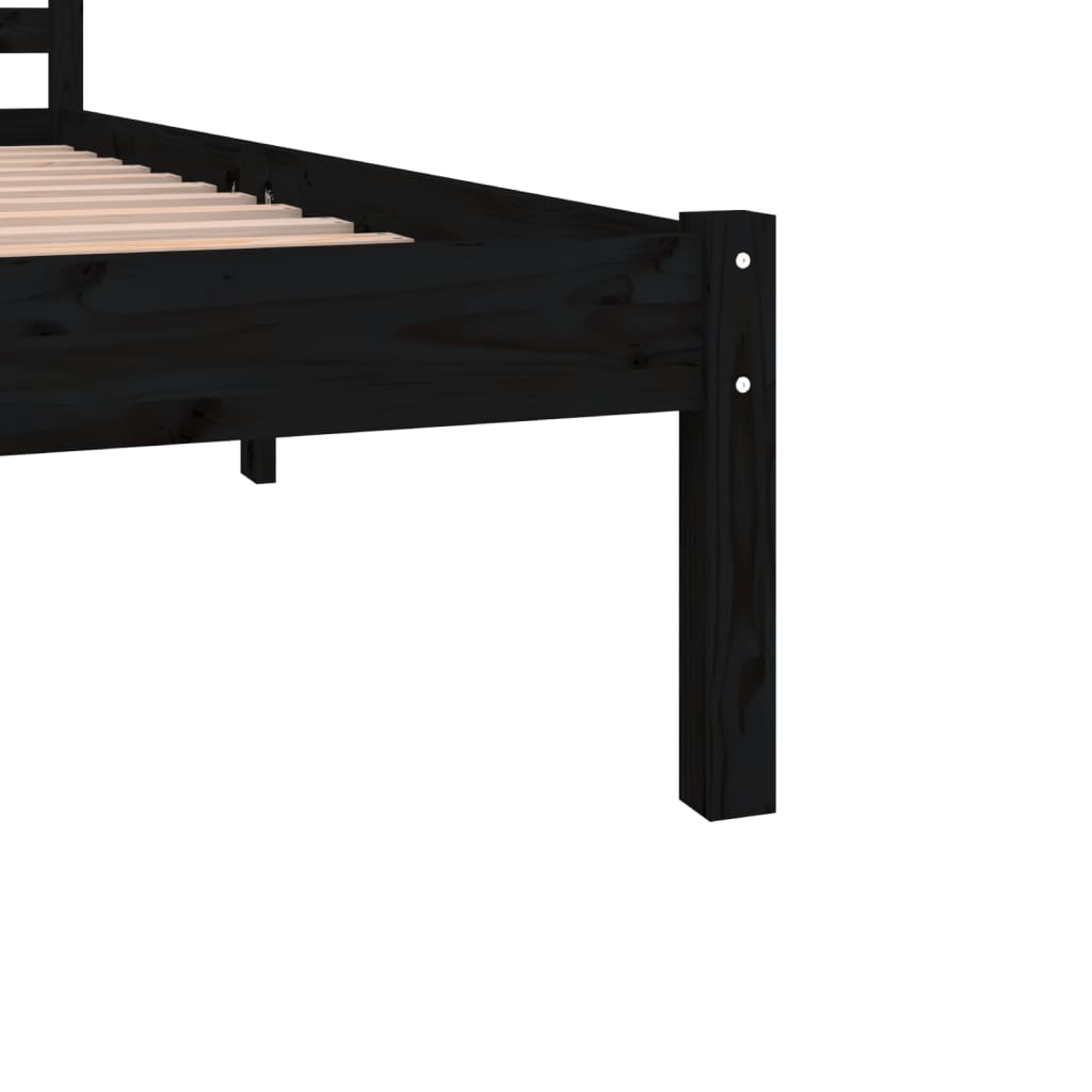 vidaXL Okvir za krevet od borovine 180 x 200 cm crni veliki bračni