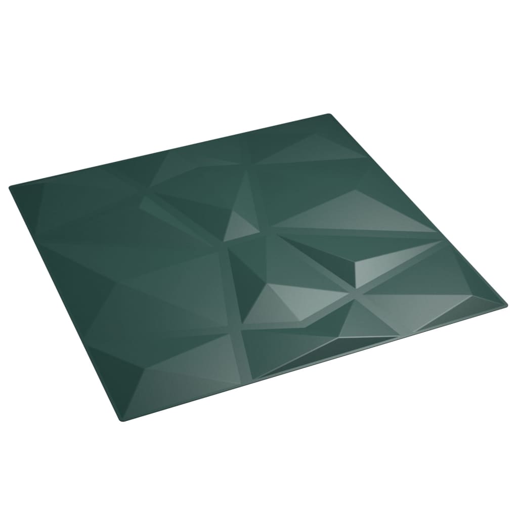 vidaXL Zidni paneli 48 kom zeleni 50x50 cm XPS 12 m² uzorak dijamanta