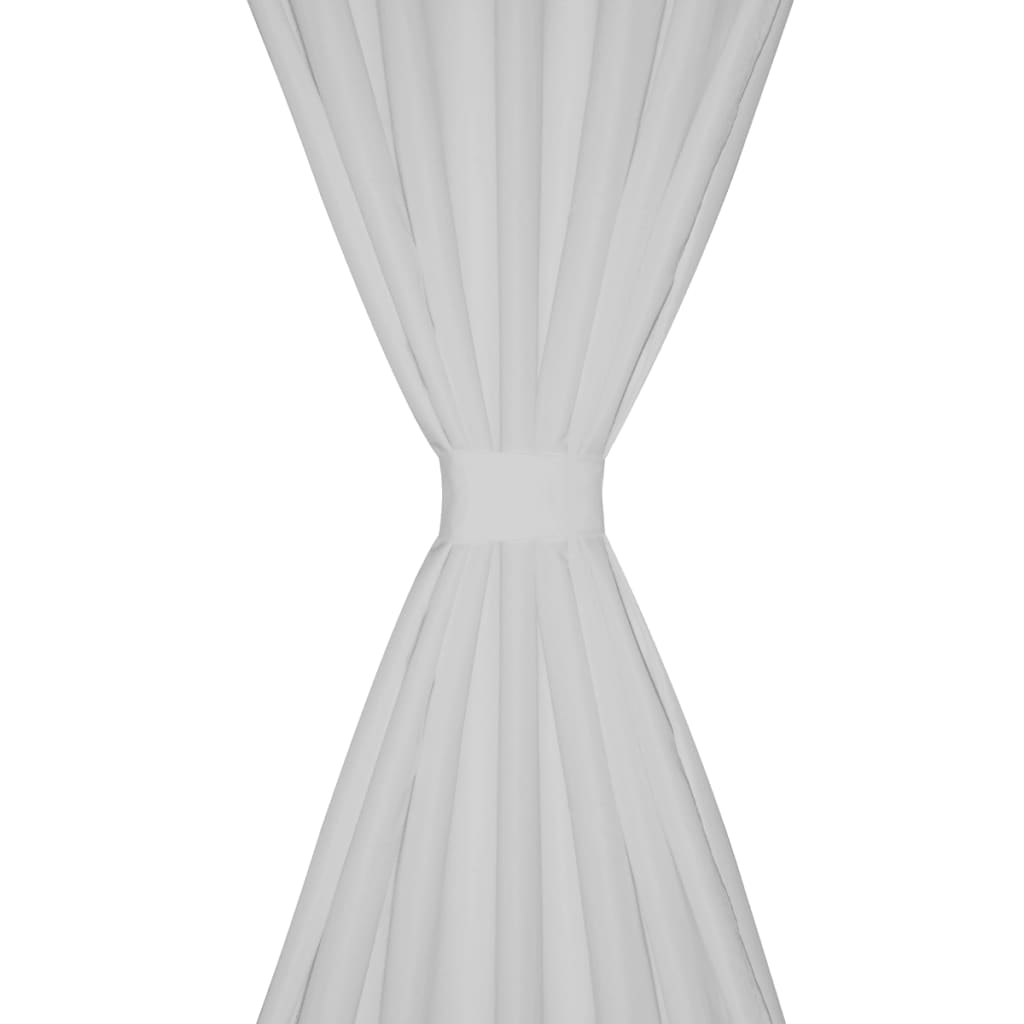 Bijela Mikro-Satenska Zavjesa s Tregerima 140 x 245 cm 2 kom
