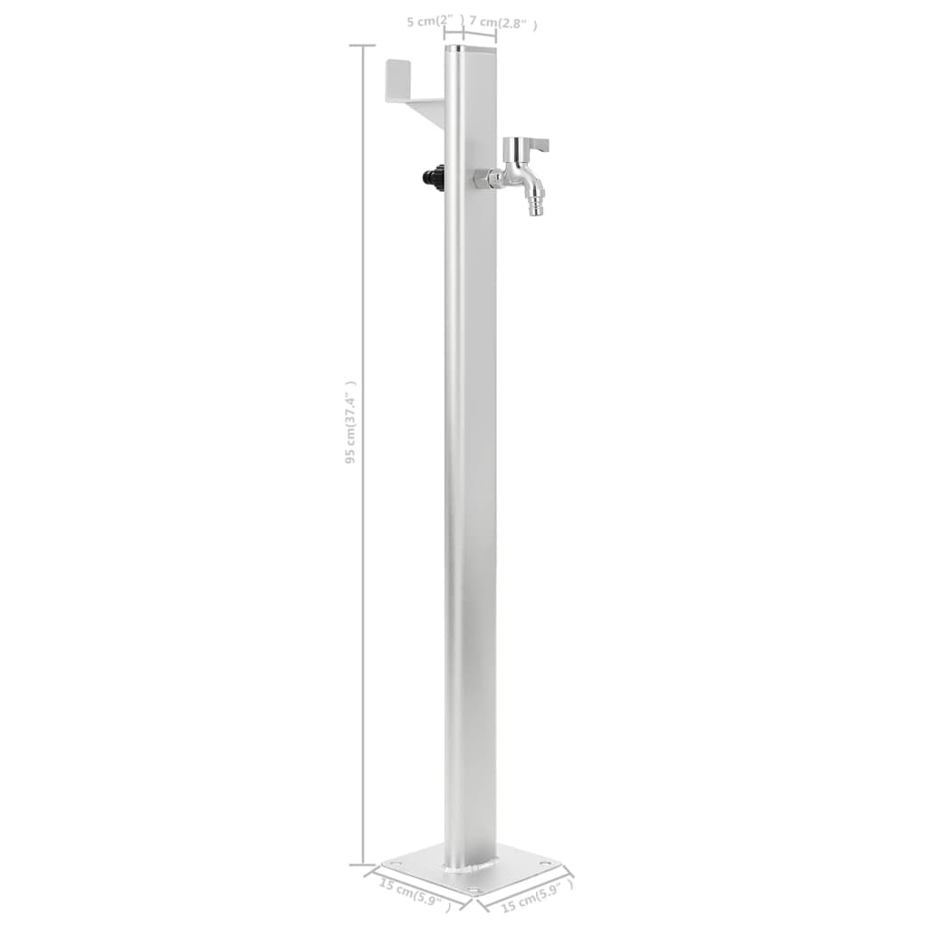 vidaXL Vrtni stup za vodu aluminijski 95 cm