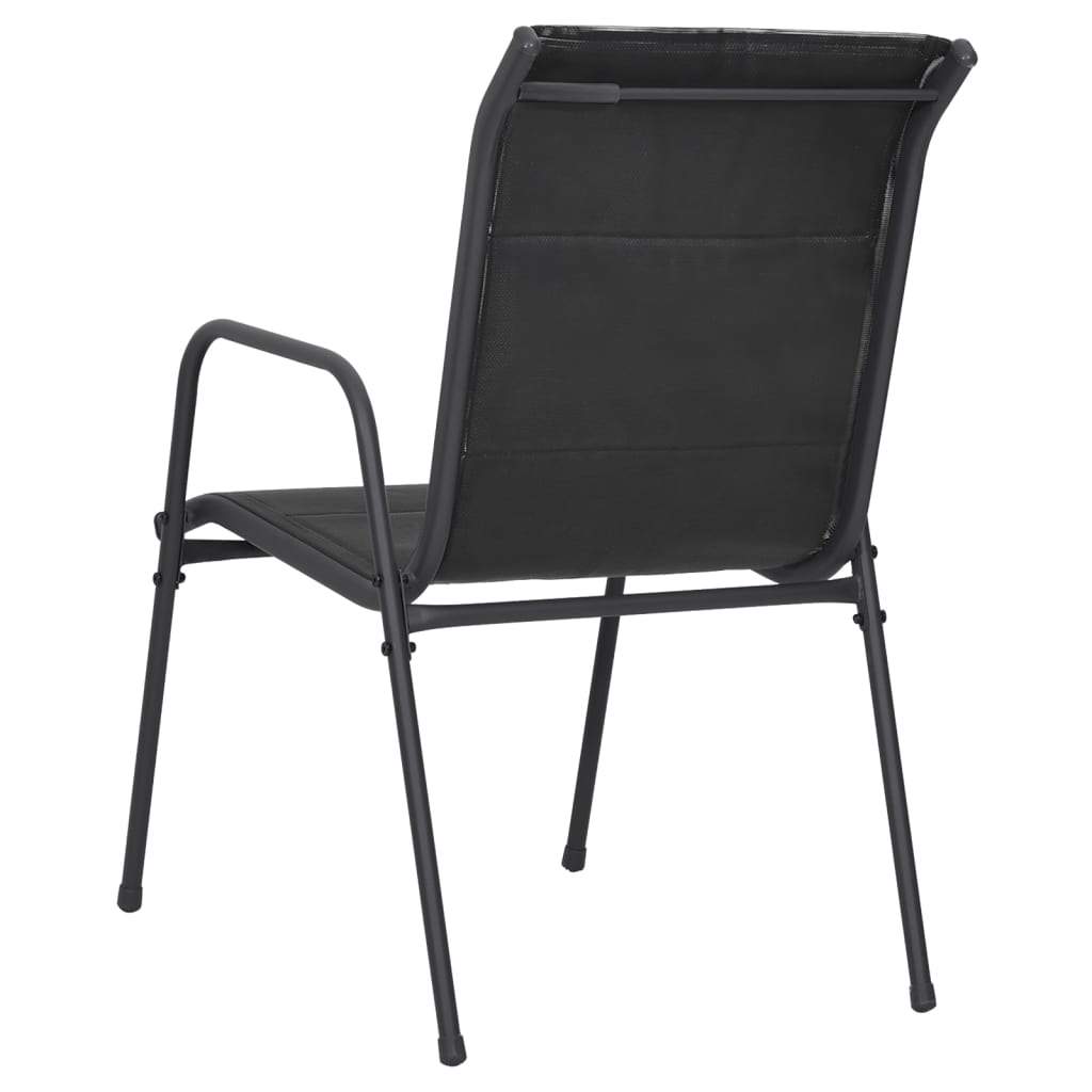 vidaXL Vrtne stolice 4 kom od čelika i tekstilena crne
