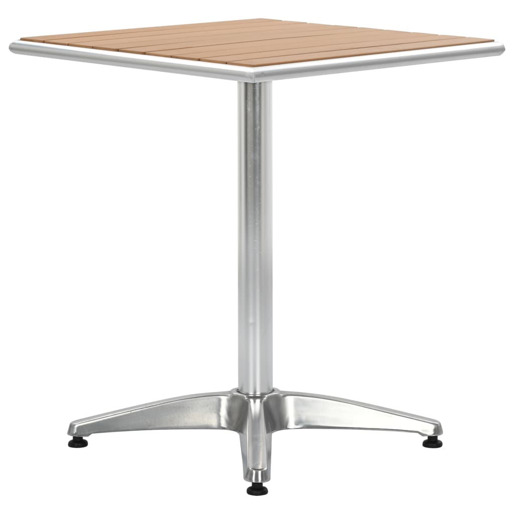 vidaXL Vrtni stol srebrni 60 x 60 x 70 cm od aluminija i WPC-a