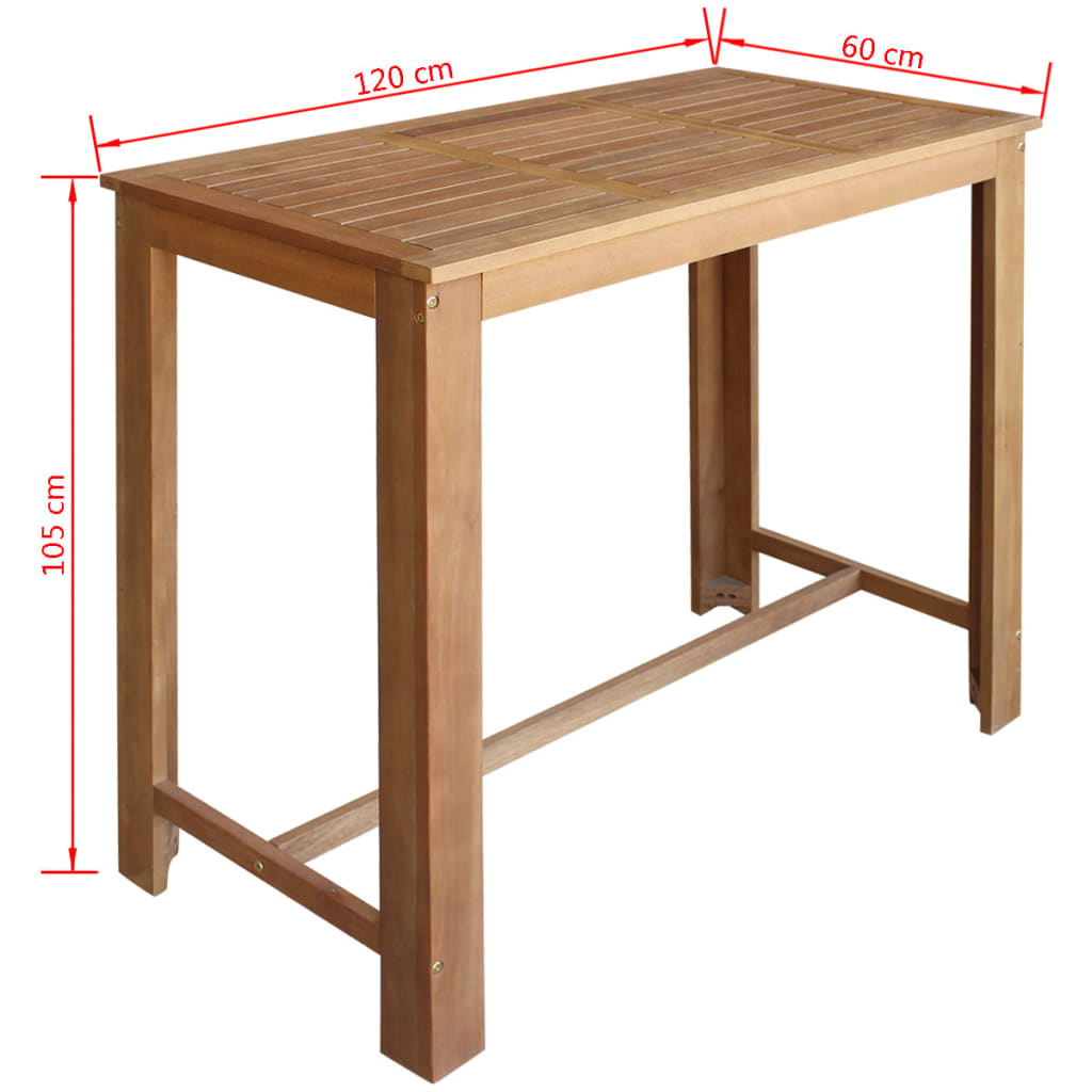 vidaXL 5-dijelni Set Barski Stol i Stolice Drvo bagrema