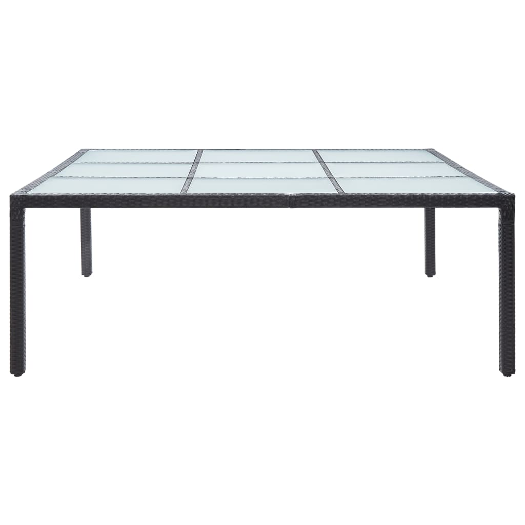 vidaXL Vrtni blagovaonski stol crni 200 x 200 x 74 cm od poliratana