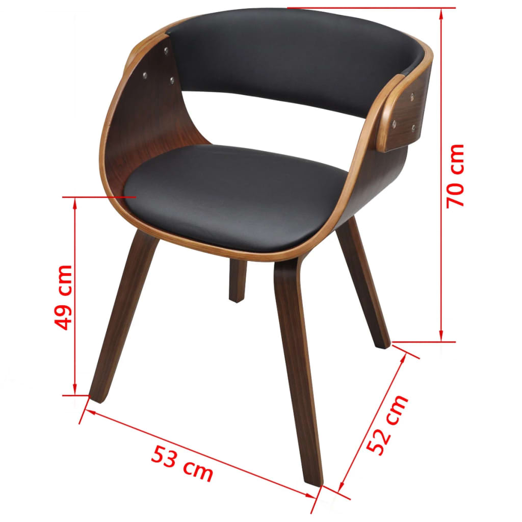 vidaXL Blagovaonske stolice od drva i umjetne kože 2 kom smeđe