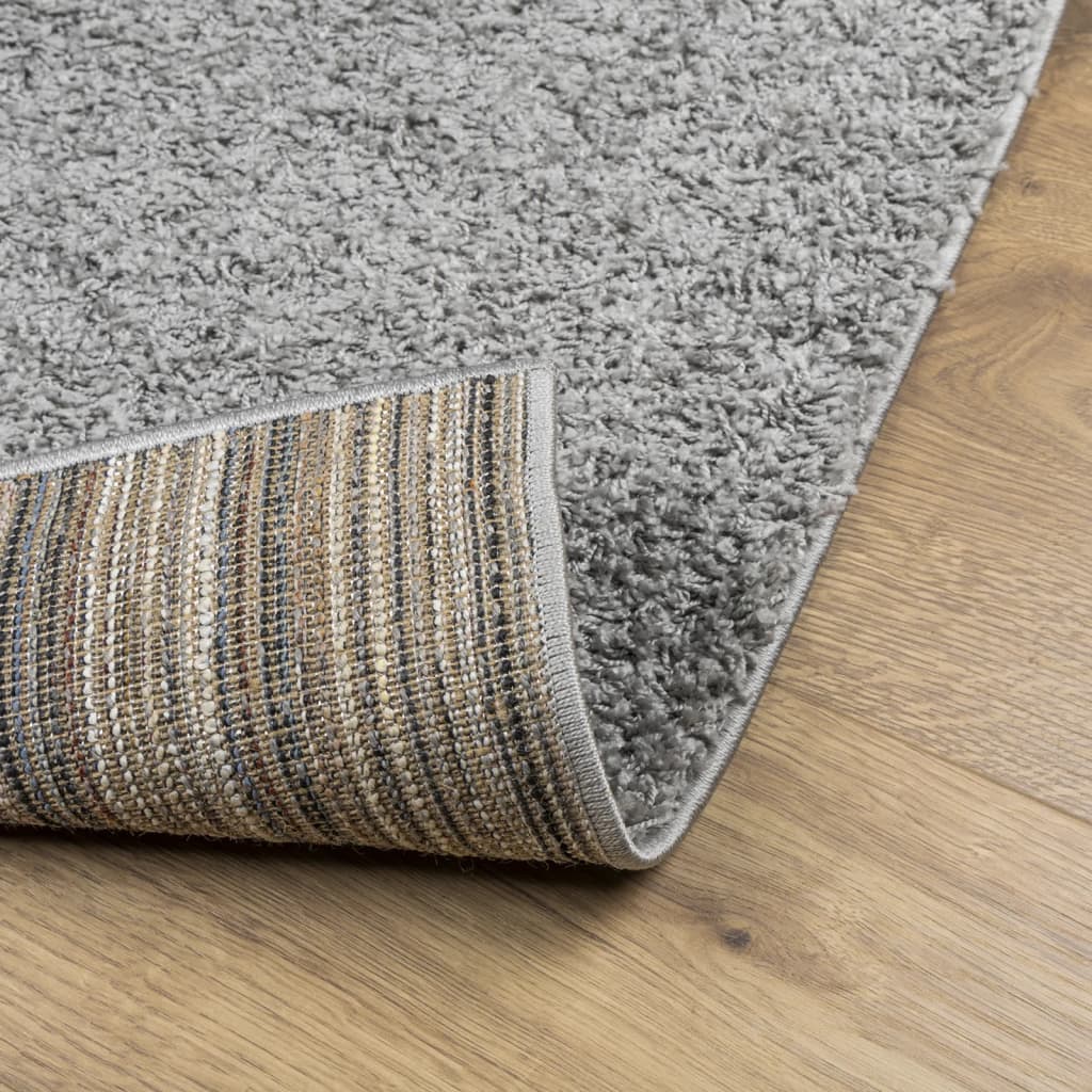 vidaXL Čupavi moderni tepih s visokim vlaknima sivi 140x200 cm