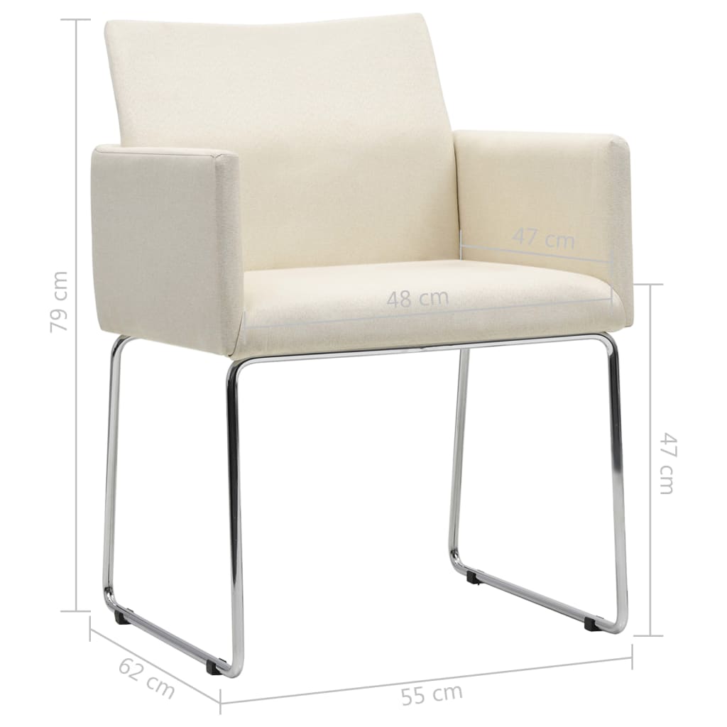 vidaXL Blagovaonske stolice od tkanine 4 kom s izgledom platna bijele