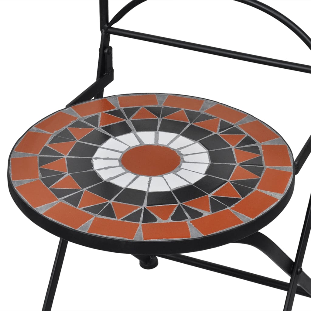 vidaXL 3-dijelni bistro set s keramičkim pločicama boja cigle i bijeli