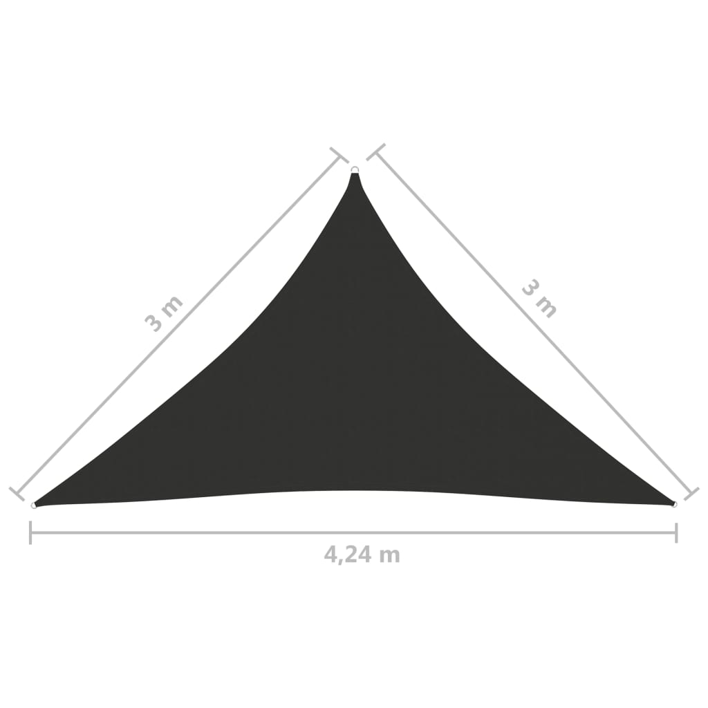 vidaXL Jedro protiv sunca od tkanine trokutasto 3x3x4,24 m antracit