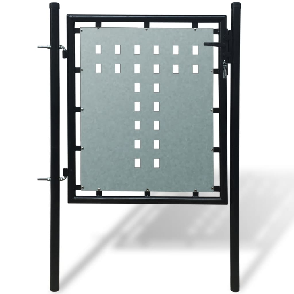 vidaXL Crna jednostruka vrata za ogradu 100 x 150 cm