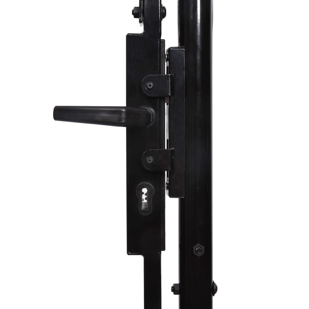 vidaXL Dvostruka vrata za ogradu sa šiljcima na vrhu 3 x 1,75 m crna