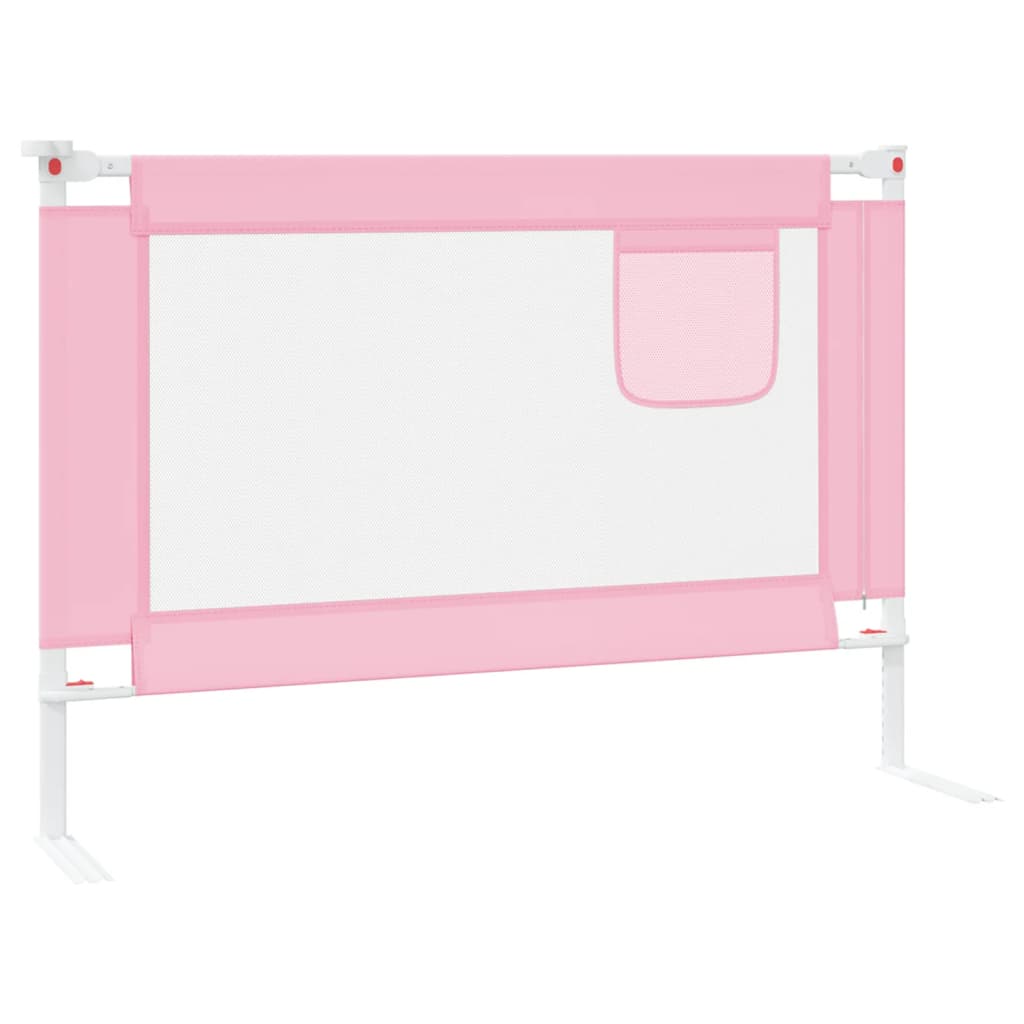 vidaXL Sigurnosna ograda za dječji krevet ružičasta 90 x 25 cm tkanina