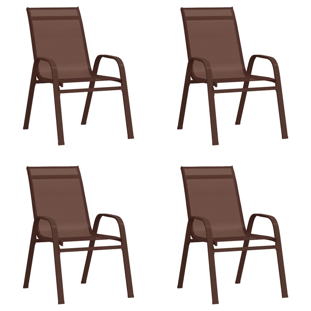 vidaXL Složive vrtne stolice od tekstilena 4 kom smeđe